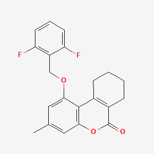 molecular formula C21H18F2O3 B4819170 1-[(2,6-difluorobenzyl)oxy]-3-methyl-7,8,9,10-tetrahydro-6H-benzo[c]chromen-6-one 