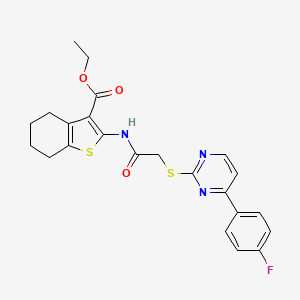 molecular formula C23H22FN3O3S2 B4819178 ethyl 2-[({[4-(4-fluorophenyl)-2-pyrimidinyl]thio}acetyl)amino]-4,5,6,7-tetrahydro-1-benzothiophene-3-carboxylate 