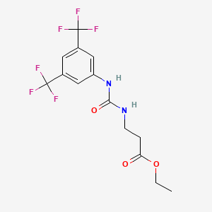 molecular formula C14H14F6N2O3 B4819185 ethyl N-({[3,5-bis(trifluoromethyl)phenyl]amino}carbonyl)-beta-alaninate 