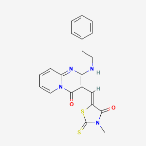 molecular formula C21H18N4O2S2 B4819202 3-[(3-methyl-4-oxo-2-thioxo-1,3-thiazolidin-5-ylidene)methyl]-2-[(2-phenylethyl)amino]-4H-pyrido[1,2-a]pyrimidin-4-one 