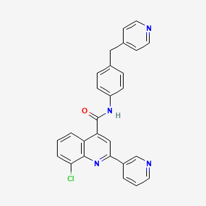 molecular formula C27H19ClN4O B4819215 8-chloro-2-(3-pyridinyl)-N-[4-(4-pyridinylmethyl)phenyl]-4-quinolinecarboxamide 