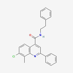 molecular formula C25H21ClN2O B4819232 7-chloro-8-methyl-2-phenyl-N-(2-phenylethyl)-4-quinolinecarboxamide 