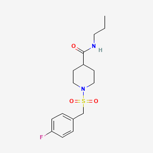 molecular formula C16H23FN2O3S B4819235 1-[(4-fluorobenzyl)sulfonyl]-N-propyl-4-piperidinecarboxamide 
