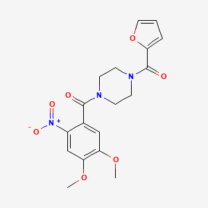 molecular formula C18H19N3O7 B4819241 1-(4,5-dimethoxy-2-nitrobenzoyl)-4-(2-furoyl)piperazine 