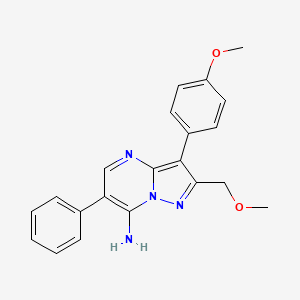 molecular formula C21H20N4O2 B4819248 2-(methoxymethyl)-3-(4-methoxyphenyl)-6-phenylpyrazolo[1,5-a]pyrimidin-7-amine 