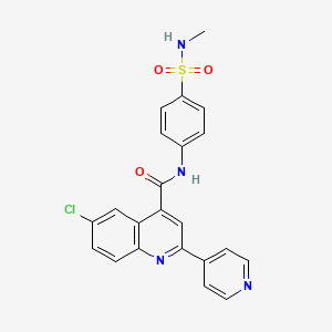 molecular formula C22H17ClN4O3S B4819249 6-chloro-N-{4-[(methylamino)sulfonyl]phenyl}-2-(4-pyridinyl)-4-quinolinecarboxamide 