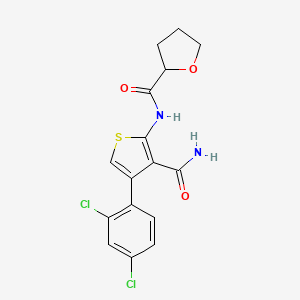 molecular formula C16H14Cl2N2O3S B4819260 N-[3-(aminocarbonyl)-4-(2,4-dichlorophenyl)-2-thienyl]tetrahydro-2-furancarboxamide 
