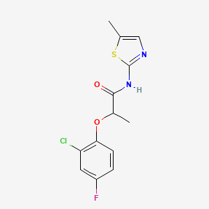 molecular formula C13H12ClFN2O2S B4819262 2-(2-chloro-4-fluorophenoxy)-N-(5-methyl-1,3-thiazol-2-yl)propanamide 
