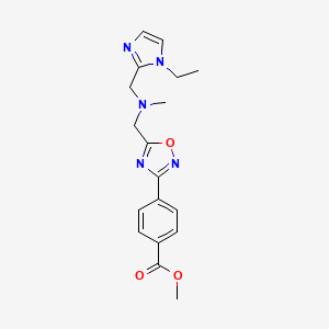 molecular formula C18H21N5O3 B4819271 methyl 4-(5-{[[(1-ethyl-1H-imidazol-2-yl)methyl](methyl)amino]methyl}-1,2,4-oxadiazol-3-yl)benzoate 