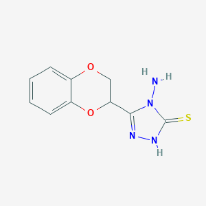 molecular formula C10H10N4O2S B481934 4-amino-5-(2,3-dihydro-1,4-benzodioxin-2-yl)-4H-1,2,4-triazole-3-thiol CAS No. 364599-69-9
