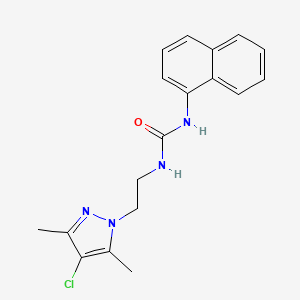 molecular formula C18H19ClN4O B4819343 N-[2-(4-chloro-3,5-dimethyl-1H-pyrazol-1-yl)ethyl]-N'-1-naphthylurea 