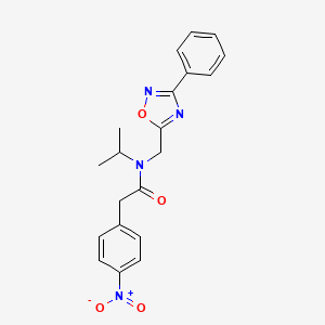 molecular formula C20H20N4O4 B4819362 N-isopropyl-2-(4-nitrophenyl)-N-[(3-phenyl-1,2,4-oxadiazol-5-yl)methyl]acetamide 