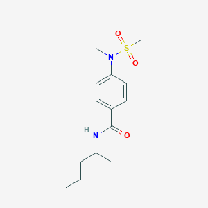 molecular formula C15H24N2O3S B4819367 4-[(ethylsulfonyl)(methyl)amino]-N-(1-methylbutyl)benzamide 