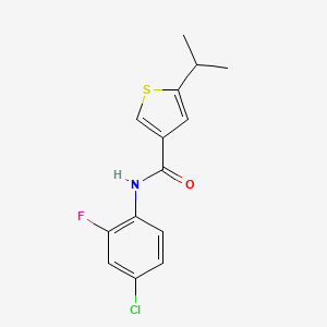 molecular formula C14H13ClFNOS B4819381 N-(4-chloro-2-fluorophenyl)-5-isopropyl-3-thiophenecarboxamide 