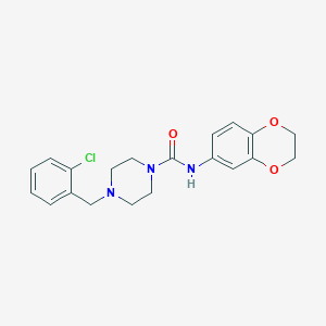 4-(2-chlorobenzyl)-N-(2,3-dihydro-1,4-benzodioxin-6-yl)-1-piperazinecarboxamide