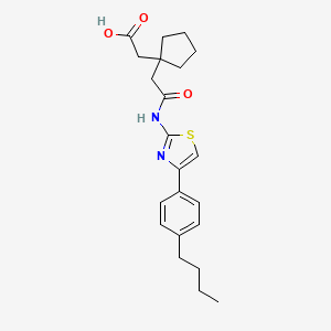 [1-(2-{[4-(4-butylphenyl)-1,3-thiazol-2-yl]amino}-2-oxoethyl)cyclopentyl]acetic acid