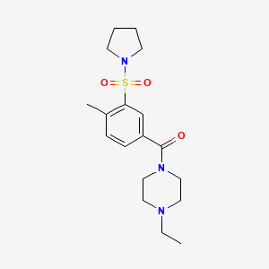 1-ethyl-4-[4-methyl-3-(1-pyrrolidinylsulfonyl)benzoyl]piperazine