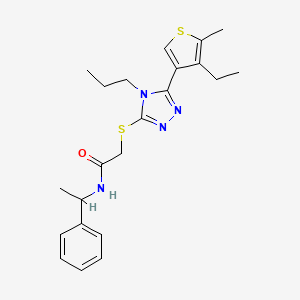 molecular formula C22H28N4OS2 B4819435 2-{[5-(4-ethyl-5-methyl-3-thienyl)-4-propyl-4H-1,2,4-triazol-3-yl]thio}-N-(1-phenylethyl)acetamide 
