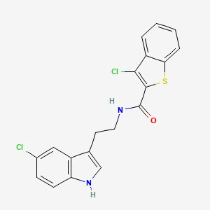 3-chloro-N-[2-(5-chloro-1H-indol-3-yl)ethyl]-1-benzothiophene-2-carboxamide