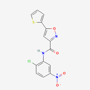 molecular formula C14H8ClN3O4S B4819475 N-(2-chloro-5-nitrophenyl)-5-(2-thienyl)-3-isoxazolecarboxamide 