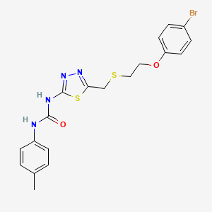 molecular formula C19H19BrN4O2S2 B4819495 N-[5-({[2-(4-bromophenoxy)ethyl]thio}methyl)-1,3,4-thiadiazol-2-yl]-N'-(4-methylphenyl)urea 