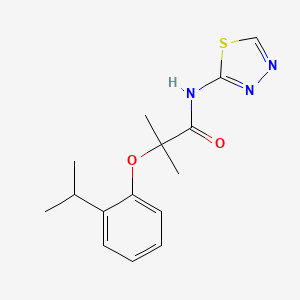 molecular formula C15H19N3O2S B4819523 2-(2-isopropylphenoxy)-2-methyl-N-1,3,4-thiadiazol-2-ylpropanamide 