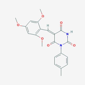 molecular formula C21H20N2O6 B4819536 1-(4-methylphenyl)-5-(2,4,6-trimethoxybenzylidene)-2,4,6(1H,3H,5H)-pyrimidinetrione 
