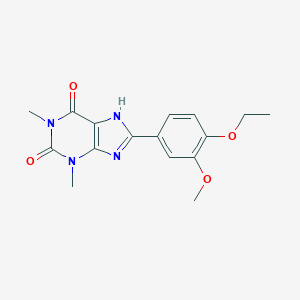 molecular formula C16H18N4O4 B481954 8-(4-ethoxy-3-methoxyphenyl)-1,3-dimethyl-7H-purine-2,6-dione CAS No. 578756-83-9