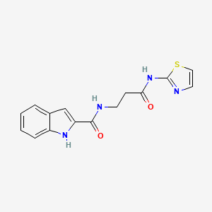 molecular formula C15H14N4O2S B4819543 N-[3-oxo-3-(1,3-thiazol-2-ylamino)propyl]-1H-indole-2-carboxamide 