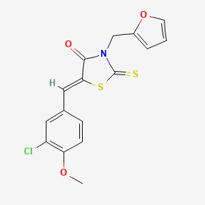molecular formula C16H12ClNO3S2 B4819573 5-(3-chloro-4-methoxybenzylidene)-3-(2-furylmethyl)-2-thioxo-1,3-thiazolidin-4-one 