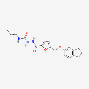 molecular formula C19H23N3O4 B4819586 2-{5-[(2,3-dihydro-1H-inden-5-yloxy)methyl]-2-furoyl}-N-propylhydrazinecarboxamide 