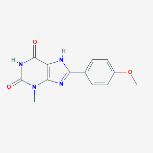 molecular formula C13H12N4O3 B481959 8-(4-methoxyphenyl)-3-methyl-7H-purine-2,6-dione CAS No. 54058-39-8