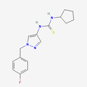 molecular formula C16H19FN4S B4819603 N-cyclopentyl-N'-[1-(4-fluorobenzyl)-1H-pyrazol-4-yl]thiourea 