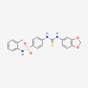 molecular formula C21H19N3O4S2 B4819661 4-{[(1,3-benzodioxol-5-ylamino)carbonothioyl]amino}-N-(2-methylphenyl)benzenesulfonamide 