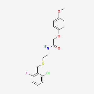 molecular formula C18H19ClFNO3S B4819672 N-{2-[(2-chloro-6-fluorobenzyl)thio]ethyl}-2-(4-methoxyphenoxy)acetamide 