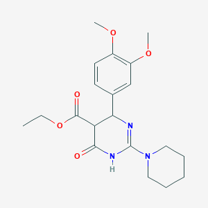 ethyl 6-(3,4-dimethoxyphenyl)-4-oxo-2-(1-piperidinyl)-1,4,5,6-tetrahydro-5-pyrimidinecarboxylate