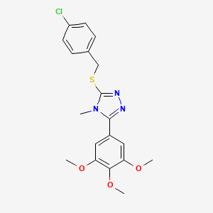 molecular formula C19H20ClN3O3S B4819694 3-[(4-chlorobenzyl)thio]-4-methyl-5-(3,4,5-trimethoxyphenyl)-4H-1,2,4-triazole 