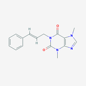 molecular formula C16H16N4O2 B481971 1-cinnamyl-3,7-dimethyl-3,7-dihydro-1H-purine-2,6-dione CAS No. 374709-53-2