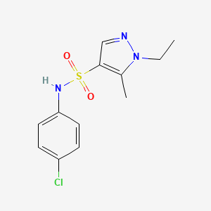 molecular formula C12H14ClN3O2S B4819710 N-(4-chlorophenyl)-1-ethyl-5-methyl-1H-pyrazole-4-sulfonamide 
