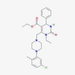 ethyl 6-{[4-(5-chloro-2-methylphenyl)-1-piperazinyl]methyl}-1-ethyl-2-oxo-4-phenyl-1,2,3,4-tetrahydro-5-pyrimidinecarboxylate