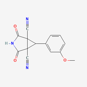molecular formula C14H9N3O3 B4819733 6-(3-methoxyphenyl)-2,4-dioxo-3-azabicyclo[3.1.0]hexane-1,5-dicarbonitrile 