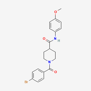 molecular formula C20H21BrN2O3 B4819769 1-(4-bromobenzoyl)-N-(4-methoxyphenyl)-4-piperidinecarboxamide 