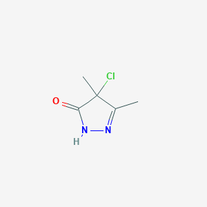 molecular formula C5H7ClN2O B048198 3,4-二甲基-4-氯-2-吡唑啉-5-酮 CAS No. 68654-32-0