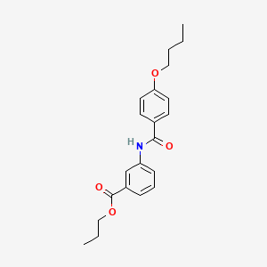 molecular formula C21H25NO4 B4819811 propyl 3-[(4-butoxybenzoyl)amino]benzoate 