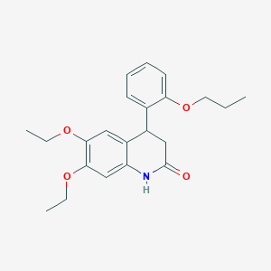 molecular formula C22H27NO4 B4819817 6,7-diethoxy-4-(2-propoxyphenyl)-3,4-dihydro-2(1H)-quinolinone 