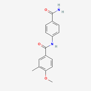 molecular formula C16H16N2O3 B4819827 N-[4-(aminocarbonyl)phenyl]-4-methoxy-3-methylbenzamide 