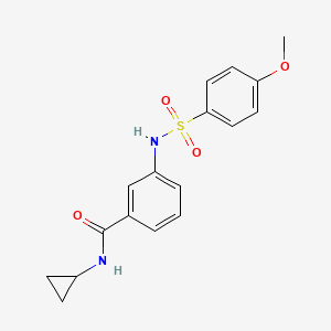 molecular formula C17H18N2O4S B4819832 N-cyclopropyl-3-{[(4-methoxyphenyl)sulfonyl]amino}benzamide 