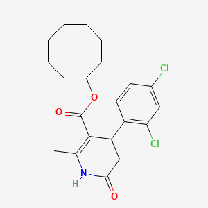 molecular formula C21H25Cl2NO3 B4819872 cyclooctyl 4-(2,4-dichlorophenyl)-2-methyl-6-oxo-1,4,5,6-tetrahydro-3-pyridinecarboxylate 