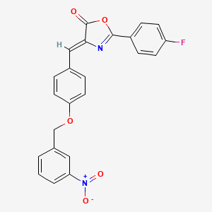 molecular formula C23H15FN2O5 B4819881 2-(4-fluorophenyl)-4-{4-[(3-nitrobenzyl)oxy]benzylidene}-1,3-oxazol-5(4H)-one 