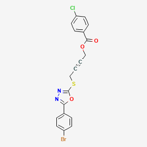 molecular formula C19H12BrClN2O3S B4819886 4-{[5-(4-bromophenyl)-1,3,4-oxadiazol-2-yl]thio}-2-butyn-1-yl 4-chlorobenzoate 